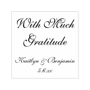 With Much Gratitude Editable, Elaborate Script Self-inking Stamp