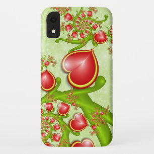 With much Love Red Yellow Hearts Fractal Art iPhone XR Case