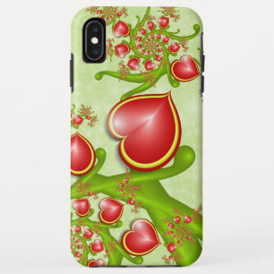 With much Love Red Yellow Hearts Fractal Art iPhone XS Max Case