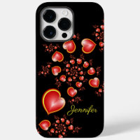 With much Love Red Yellow Hearts Fractal Art Name