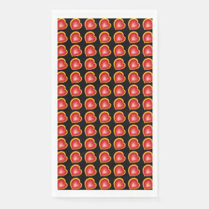 With much Love Red Yellow Modern Hearts Pattern Napkin
