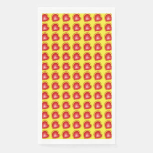 With much Love Red Yellow Modern Hearts Pattern Napkin