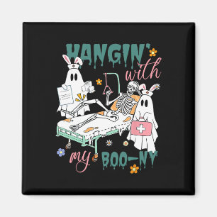 With My Boo-ny Bunny Ghost Ortho Nurses Easter Day Magnet