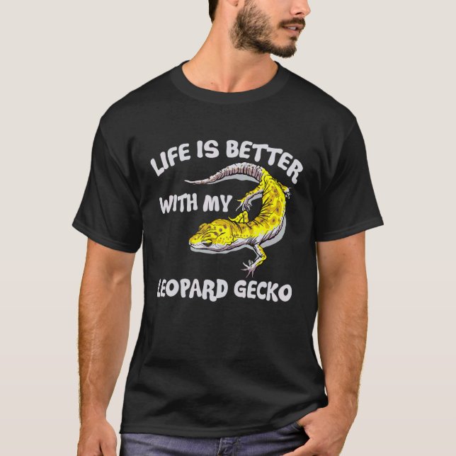 With My Leopard Gecko Reptile T-Shirt (Front)