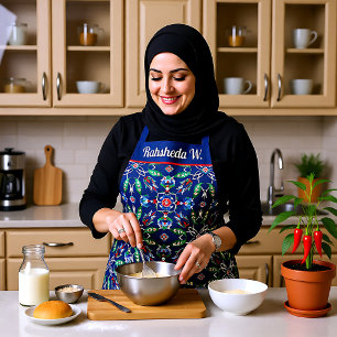 With name 💙 Beautiful Blue Iznik Turkish tiles Apron