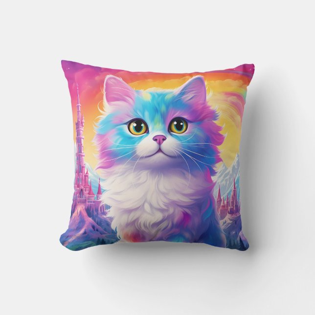 😺 With name Beautiful pastel cat  Cushion (Front)