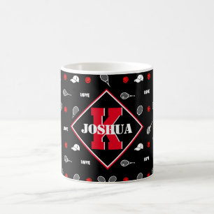 With name 🎾black and white tennis🎾 coffee mug
