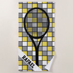 With name checked🎾tennis racket  beach towel