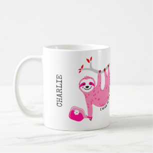 With name 🦥 Cute Pink pickleball sloths 🦥 Coffee Mug