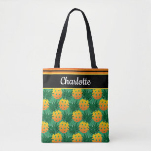 With name  sweet pineapple pickleball tote bag