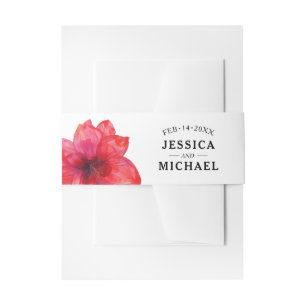With names and date Anemone Dreamscape Wedding Invitation Belly Band