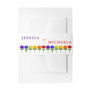 💍With names Flourish Together Invitation Belly Band