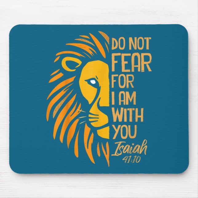 With Not Fear Am Christian Lion Mouse Pad (Front)