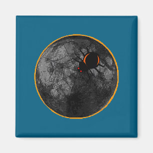 With On Spider Web Arachnid Moon Solar Magnet