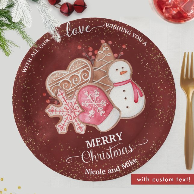 With Our Love, Gingerbread Cookies, Bake Goods Paper Plate (Creator Uploaded)