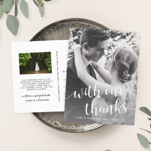 With Our Thanks   Wedding Photo Thank You Postcard