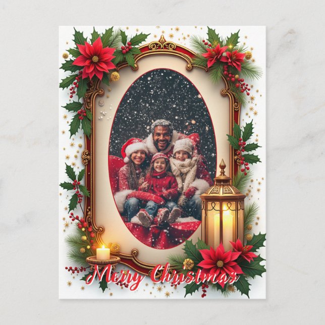 With own photo Snowy Sentiments Holiday Postcard (Front)