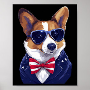 With Patriotic Usa Flag American Independence Day  Poster