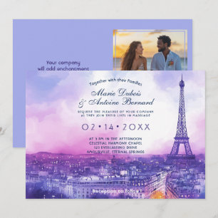 With PHOTO at back Amour Éternel à la Parisienne Invitation