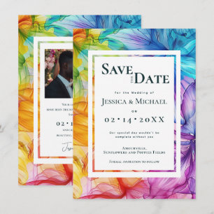 With photo at the back Ethereal Bloom Save The Date