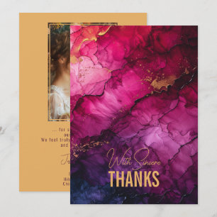 With photo Celestial Elegance Marble Symphony Thank You Card