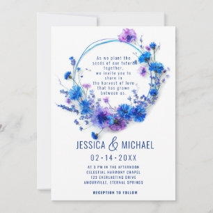 💍 With photo Cornflowers and Lavender Bliss Invitation