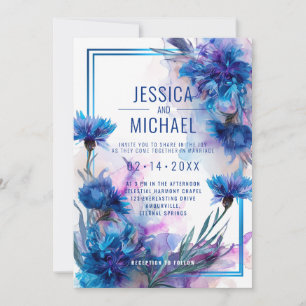 💍 With photo Cornflowers and Lavender Bliss Invitation