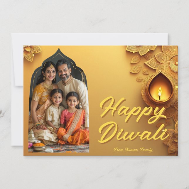 With Photo & custom text Temple Glow card (Front)