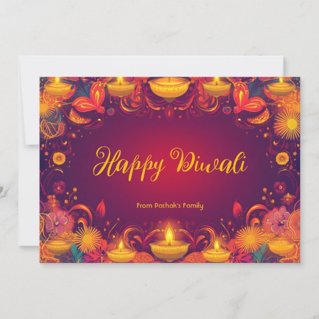 With Photo & custom text Twilight Raga card (Front)