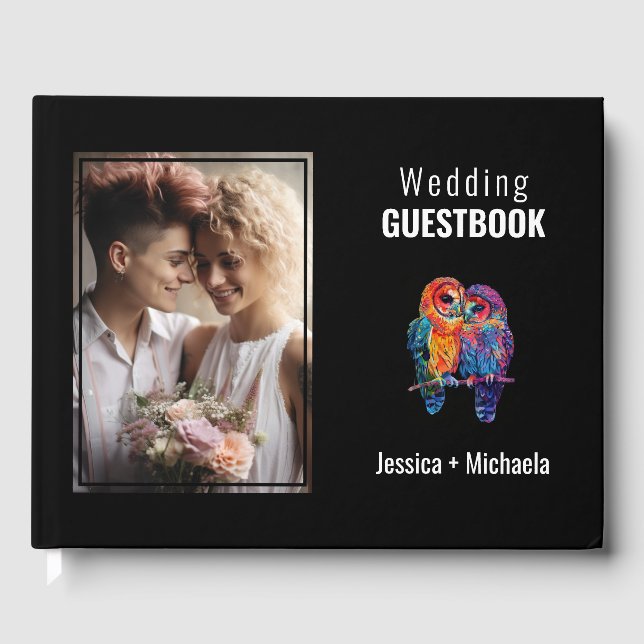 With photo🌈 LGBTQ Eternal Unity wedding  Guest Book (Front)