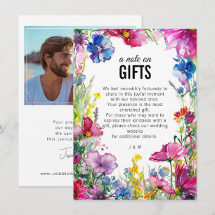With photo Note on Gifts Meadow Blooms Enclosure Card