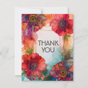 With photo Scarlet Petal Elegance  Thank You Card