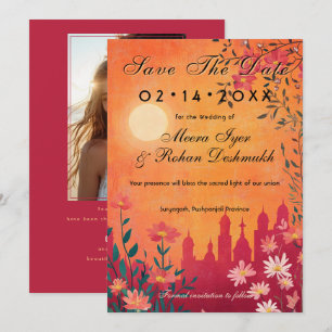 With photo Sunset Serenade Wedding Save The Date