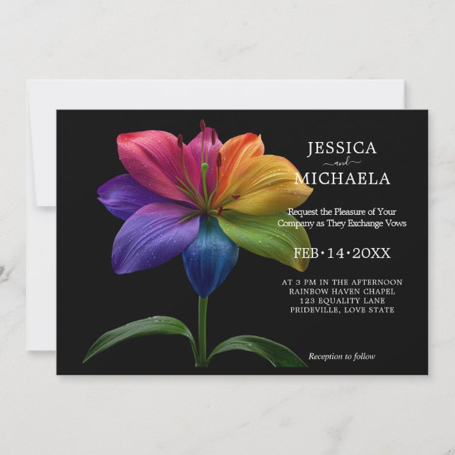 🌈 With photo Technicolor Love  Invitation (Front)