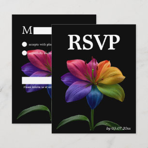 🌈 With photo Technicolor Love  RSVP Card