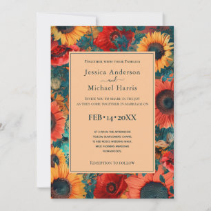 With photo🌻Sunflower and Poppy Reverie Invitation