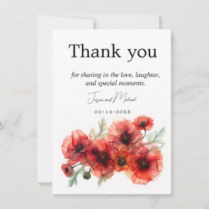 With poppies Scarlet Petal Serenade  Thank You Card