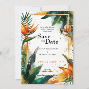 With QR code  Birds of Paradise Bliss Save The Date