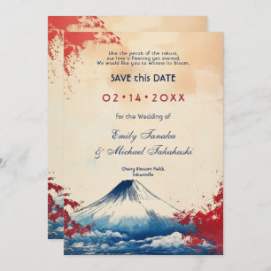 With QR code Japonesque Harmony with Fuji Save The Date