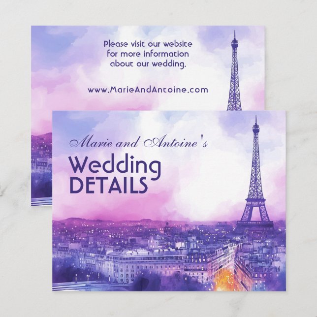 With QR code wedding details Enclosure Card (Front/Back)