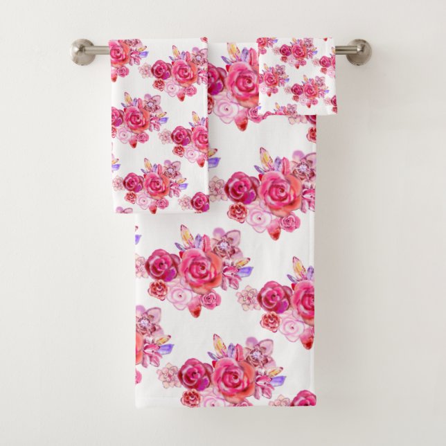With Roses Bath Towel Set (Insitu)