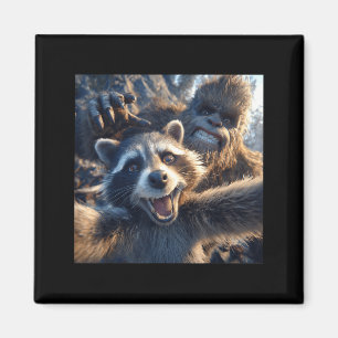 With Shirt Raccoon Selfie Bigfoot Forest Meme Magnet