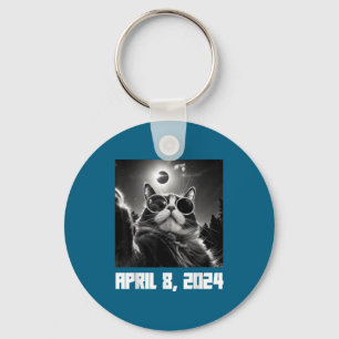 With Shirt Total Solar Eclipse Cat Selfie Key Ring