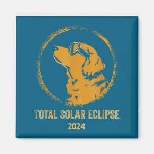 With Shirt Total Solar Eclipse Golden Retriever Magnet