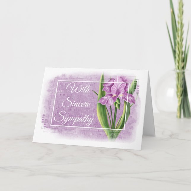 With Sincere Sympathy Card - Purple Iris d1 (Front)