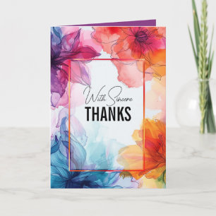 With sincere THANKS Anemone Dreamscape Wedding Thank You Card