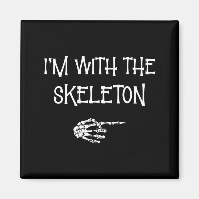 With skeleton halloween costume funny couples magnet (Front)