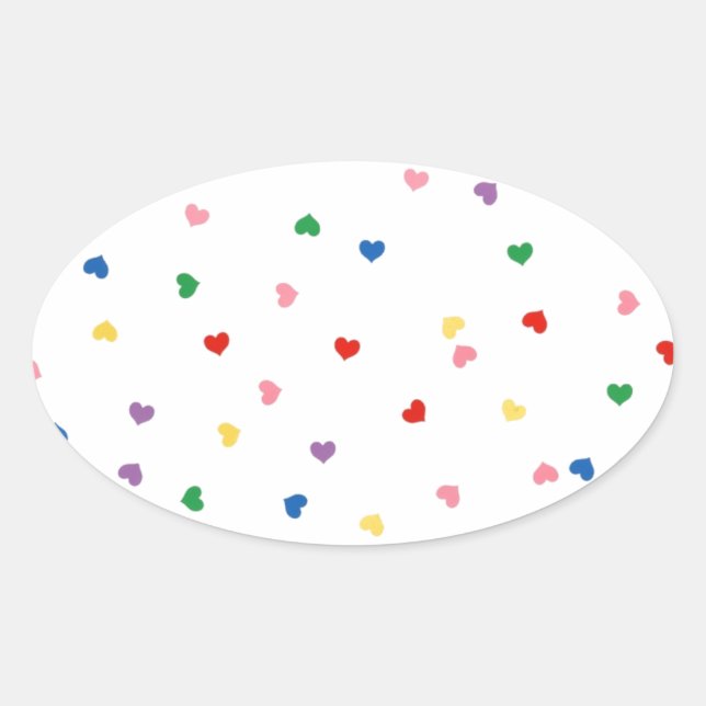 with small hearts oval sticker (Front)