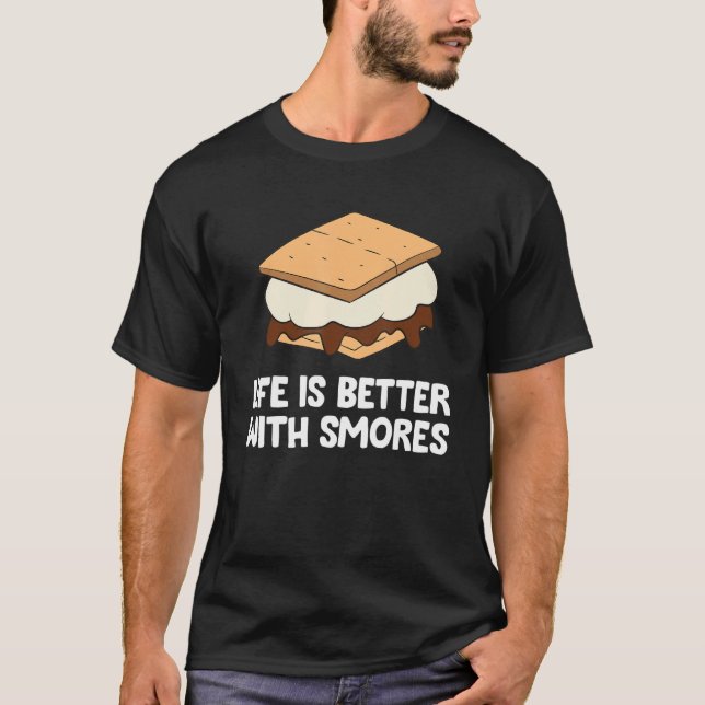 With Smores Campfire Bonfire Camping Smores T-Shirt (Front)