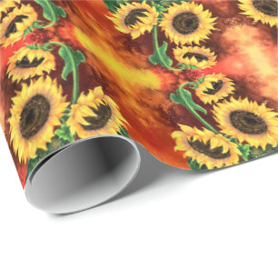 With Sunflowers Wrapping Paper